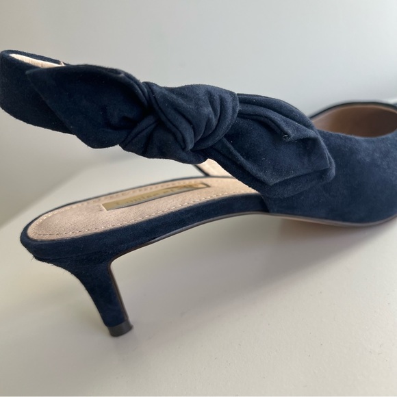 Louise et Cie Navy Suede Slingback Size 8.5 - Picture 13 of 13